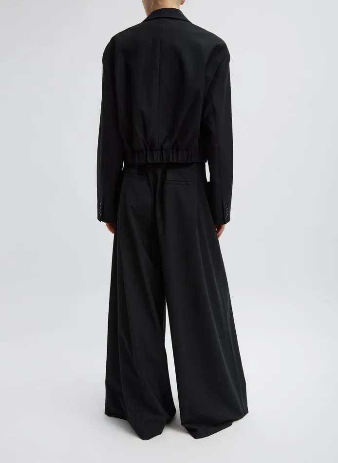 Women Tibi Jackets and Outerwear Tropical Wool Cropped Bomber Blazer