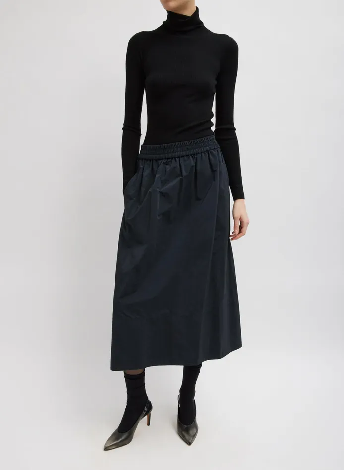 Women Tibi Knitwear and Sweatshirts Feather Weight Ribbed Sweater Turtle Neck Pullover