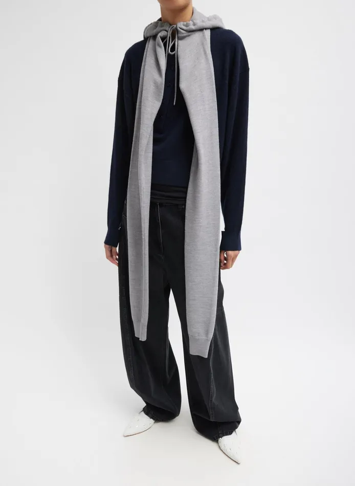 Women Tibi Knitwear and Sweatshirts Light Weight Airy Extrafine Wool Hooded Scarf