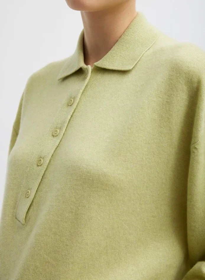 Women Tibi Knitwear and Sweatshirts Washable Cashmere Easy Polo Cropped Sweater