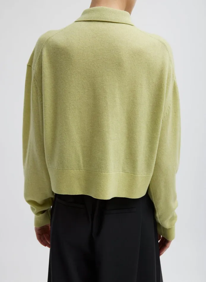 Women Tibi Knitwear and Sweatshirts Washable Cashmere Easy Polo Cropped Sweater