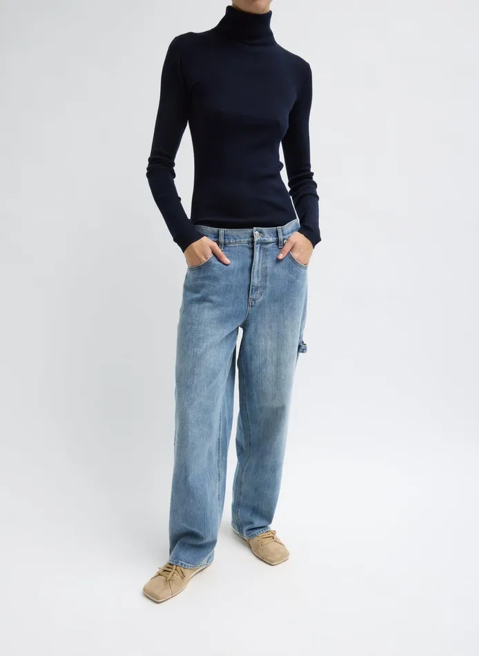 Women Tibi Pants and Shorts Classic Denim Slouchy Carpenter Jean