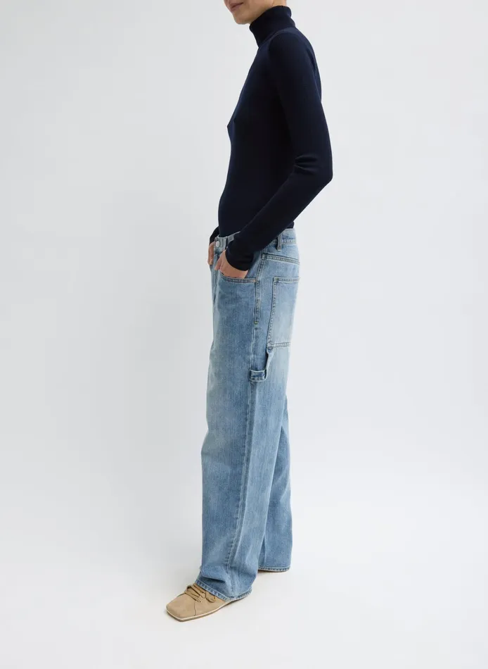 Women Tibi Pants and Shorts Classic Denim Slouchy Carpenter Jean