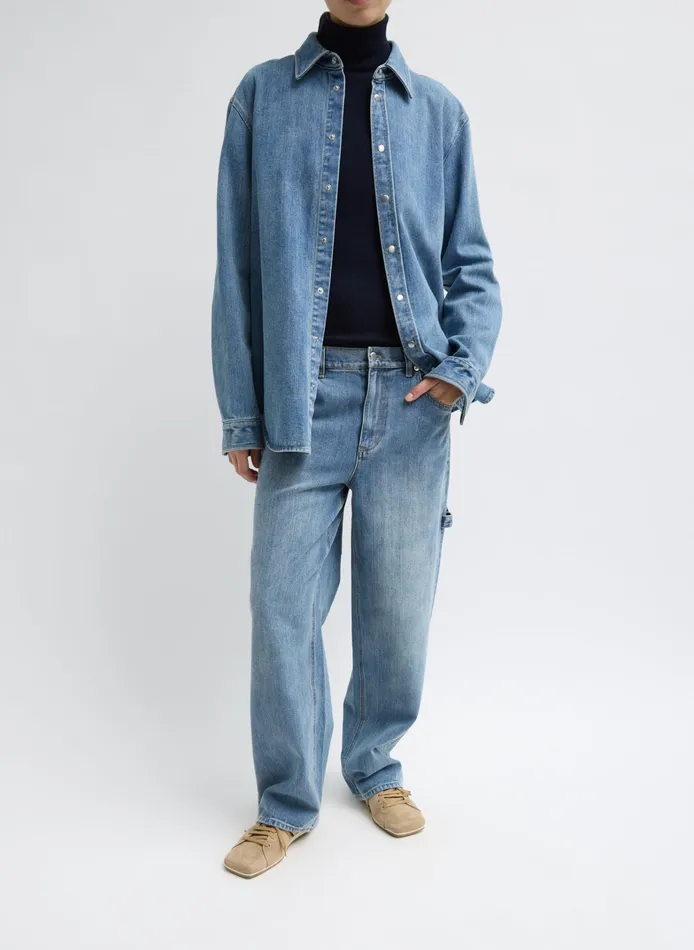 Women Tibi Pants and Shorts Classic Denim Slouchy Carpenter Jean