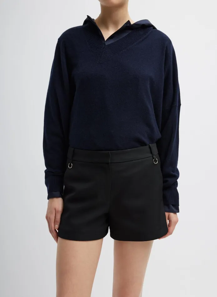 Women Tibi Pants and Shorts Grain De Poudre Convertible Pleated Short