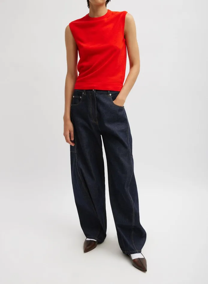Women Tibi Pants and Shorts Indigo Denim Sid Jean