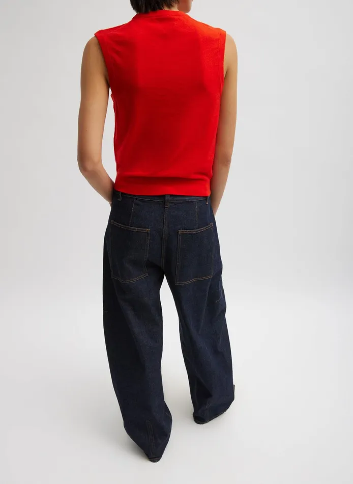 Women Tibi Pants and Shorts Indigo Denim Sid Jean