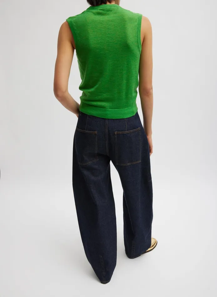 Women Tibi Pants and Shorts Indigo Denim Sid Jean
