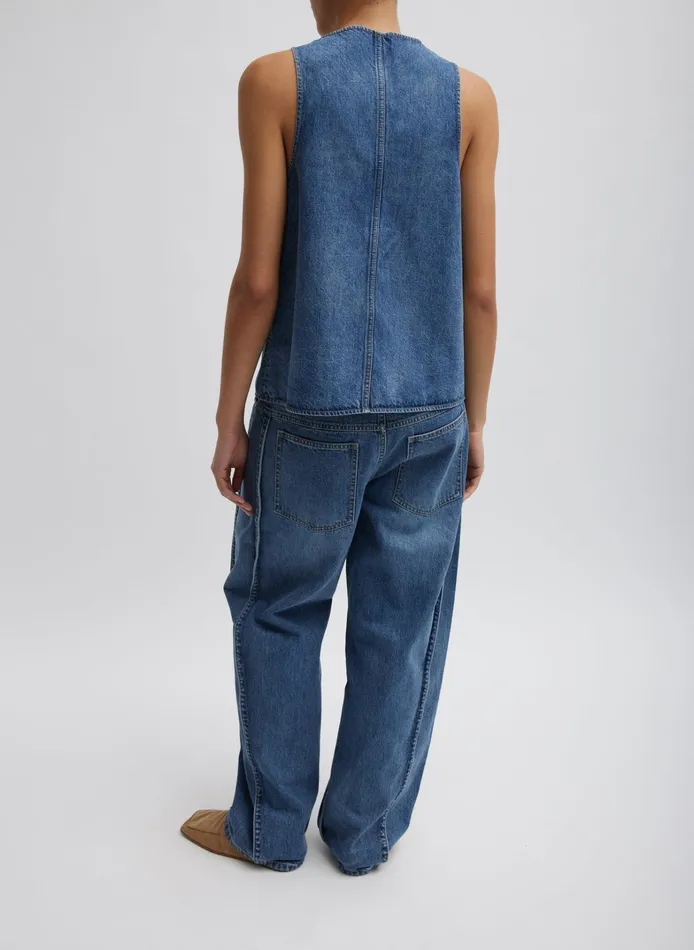 Women Tibi Pants and Shorts Spring Denim Tuck Jean