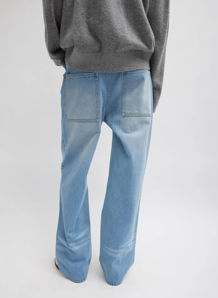 Women Tibi Pants and Shorts Vintage Wash Denim Ryder Jean