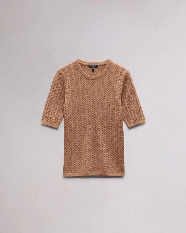 Women Tina Washable Wool Crew BlackCamel Sweaters and Sweatshirts rag and bone