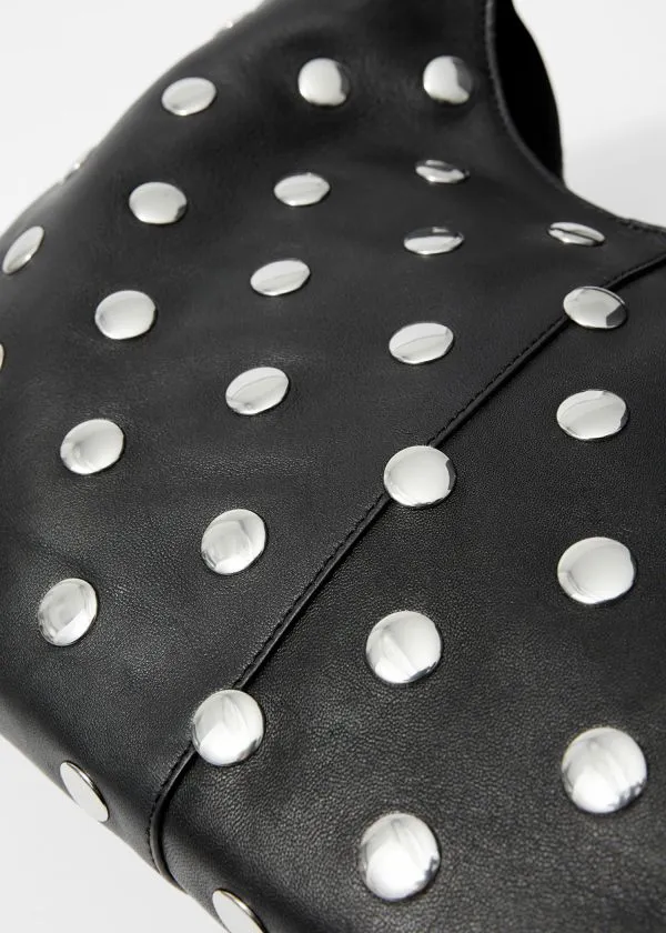 Women Tote Bags and Other Stories Studded Leather Tote Bag Black
