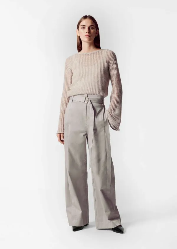 Women Trousers and Other Stories Belted WideLeg Trousers Beige