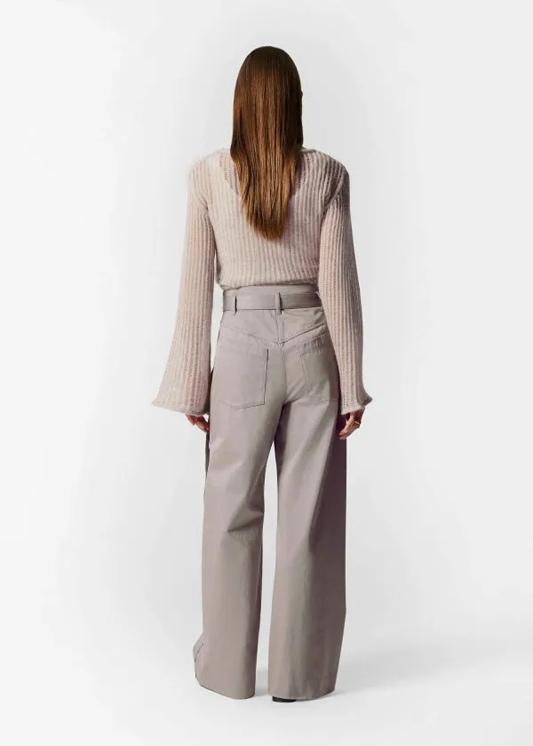Women Trousers and Other Stories Belted WideLeg Trousers Beige