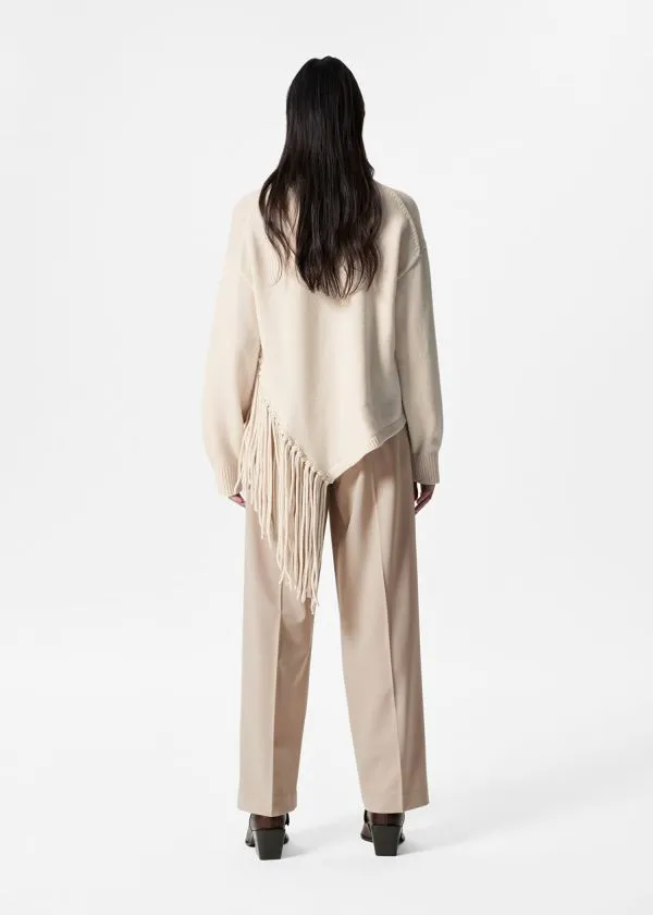 Women Trousers and Other Stories StraightLeg PressCrease Trousers Beige
