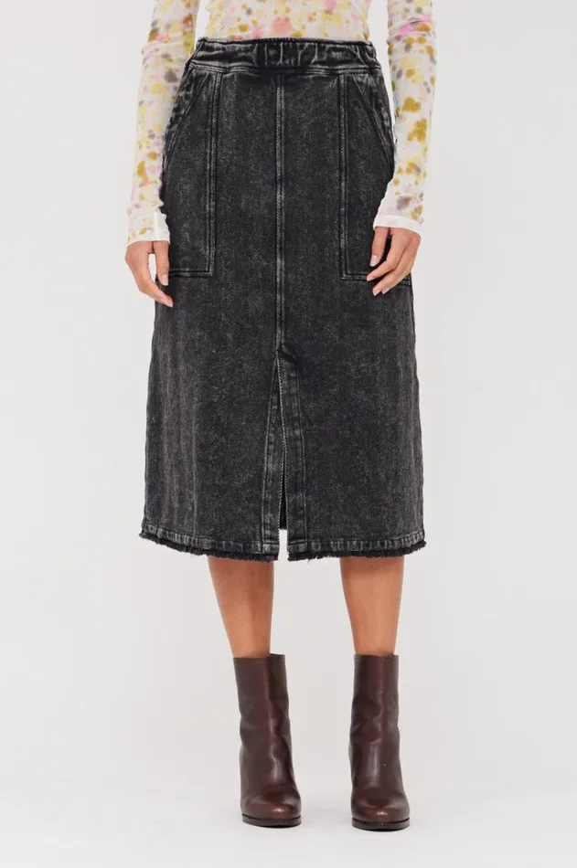 Women Twill Black Work Skirt Raquel Allegra Bottoms