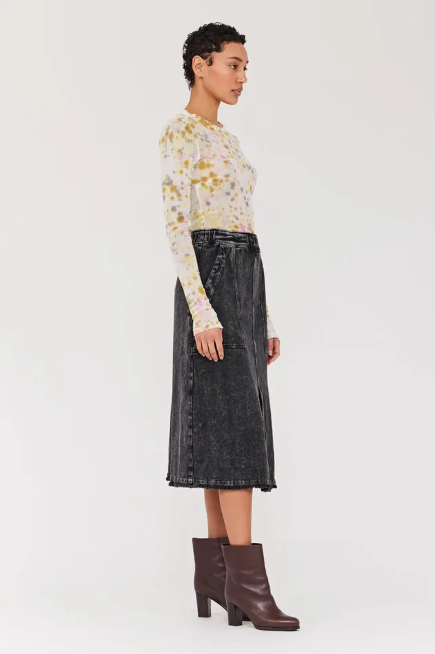 Women Twill Black Work Skirt Raquel Allegra Bottoms