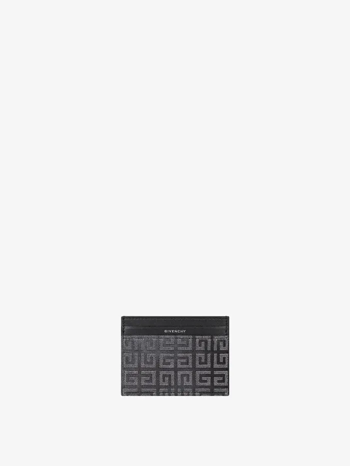 Women Wallets and Card Holders Givenchy GCut Card Holder In 4G Lurex Embroidery And Leather Dark Grey Women Wallets and Card Holders Givenchy GCut Card Holder In 4G Lurex Embroidery And Leather Dark Grey