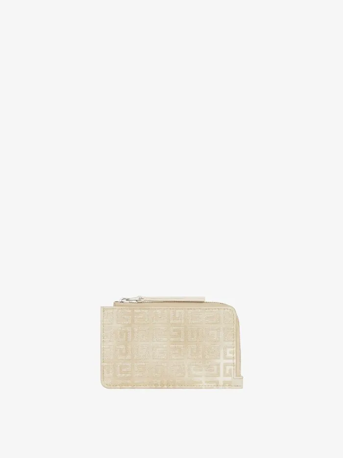 Women Wallets and Card Holders Givenchy Giv Cut Zipped Cardholder In 4G Lurex And Leather Dusty Golden Women Wallets and Card Holders Givenchy Giv Cut Zipped Cardholder In 4G Lurex And Leather Dusty Golden