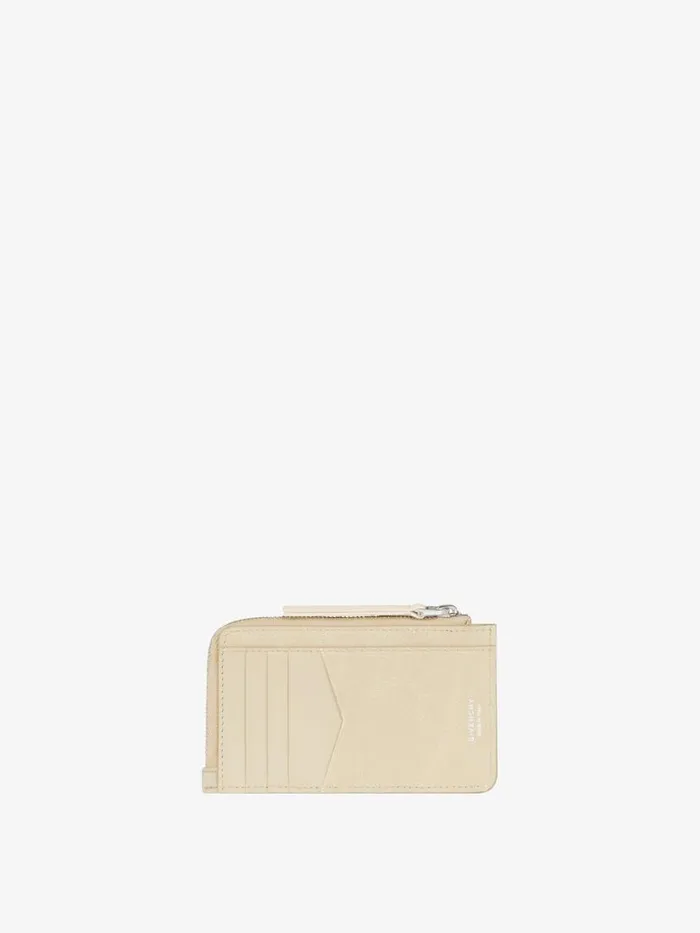 Women Wallets and Card Holders Givenchy Giv Cut Zipped Cardholder In 4G Lurex And Leather Dusty Golden Women Wallets and Card Holders Givenchy Giv Cut Zipped Cardholder In 4G Lurex And Leather Dusty Golden