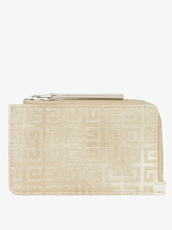 Women Wallets and Card Holders Givenchy Giv Cut Zipped Cardholder In 4G Lurex And Leather Dusty Golden Women Wallets and Card Holders Givenchy Giv Cut Zipped Cardholder In 4G Lurex And Leather Dusty Golden