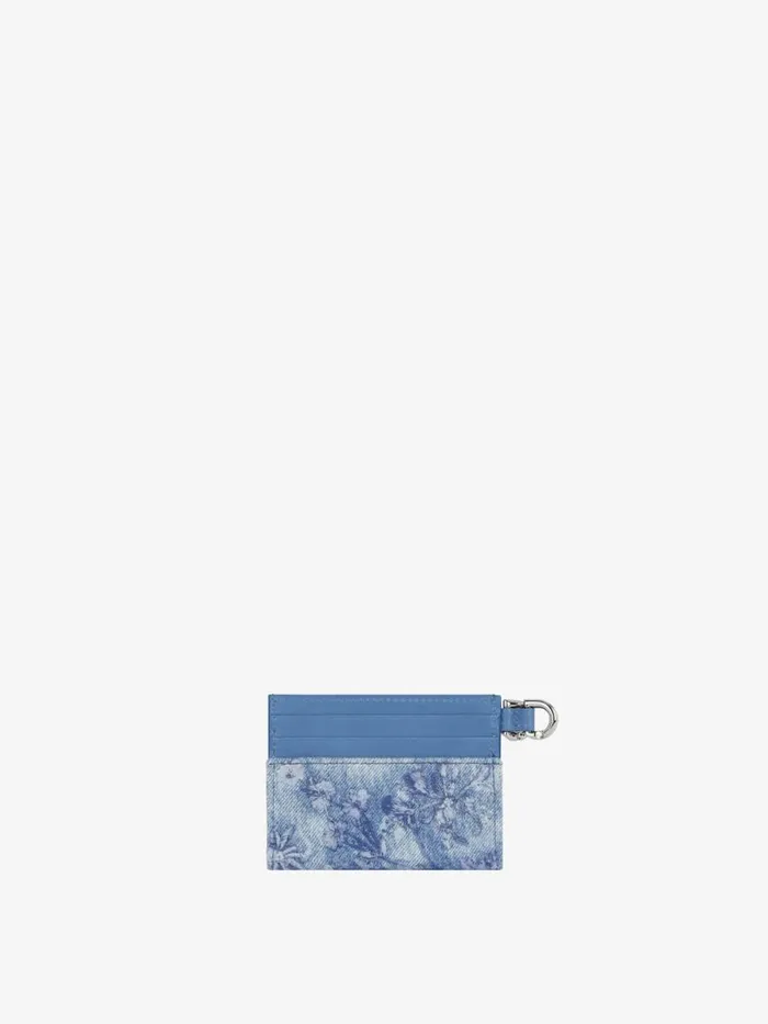 Women Wallets and Card Holders Givenchy Voyou Card Holder In Washed Embroidered Denim Medium Blue Women Wallets and Card Holders Givenchy Voyou Card Holder In Washed Embroidered Denim Medium Blue