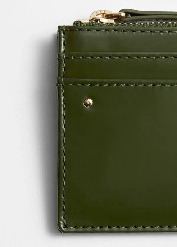 Women Wallets and Other Stories Classic Leather Cardholder Khaki Green