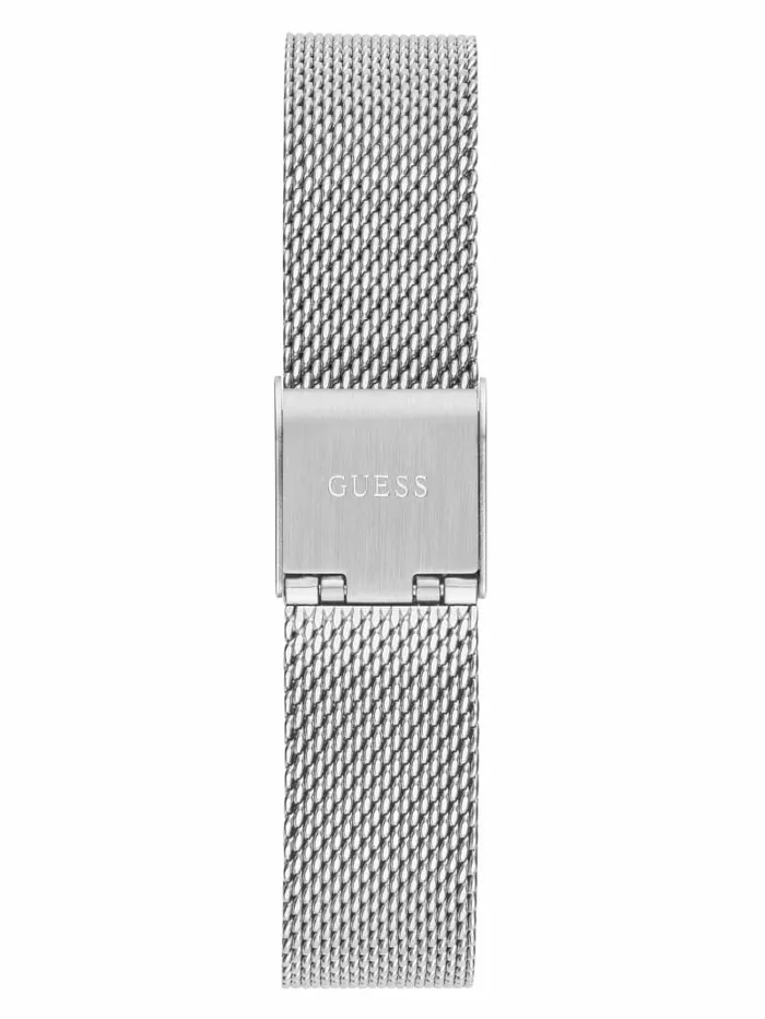 Women Watches GUESS SilverTone Mesh Analog Watch Silver Women Watches GUESS SilverTone Mesh Analog Watch Silver
