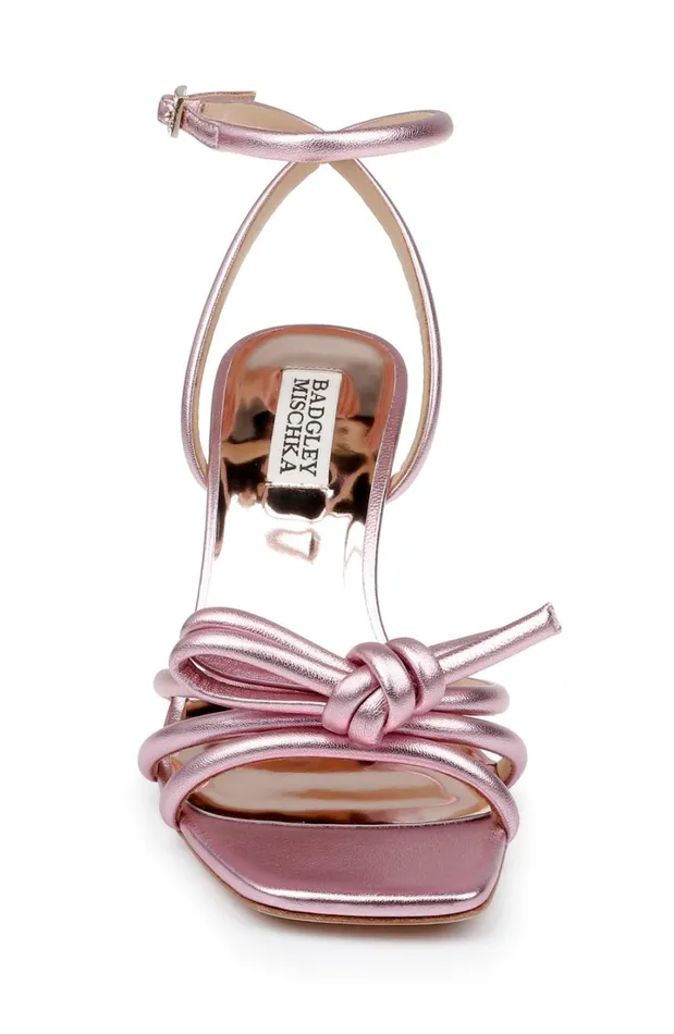 Women Wedge Badgley Mischka Luciana Knot Detail Wedge Sandal Champagne