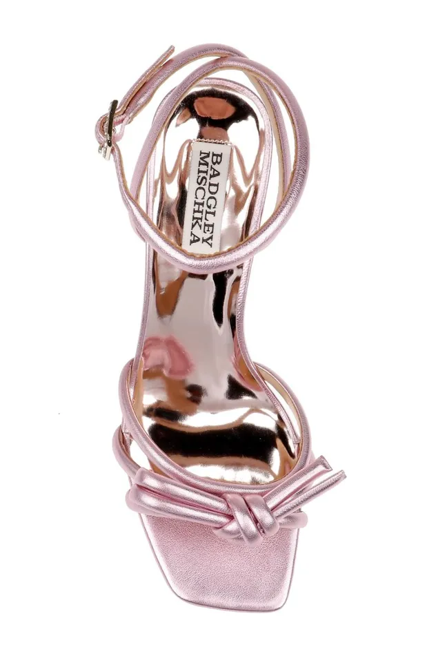 Women Wedge Badgley Mischka Luciana Knot Detail Wedge Sandal Champagne