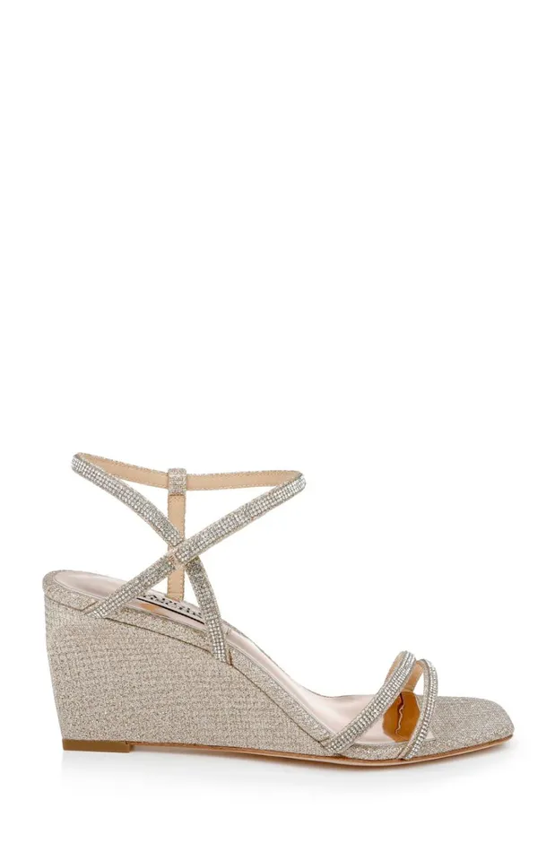 Women Wedge Badgley Mischka Unity Wedge Heels Pale Gold Women Wedge Badgley Mischka Unity Wedge Heels Pale Gold