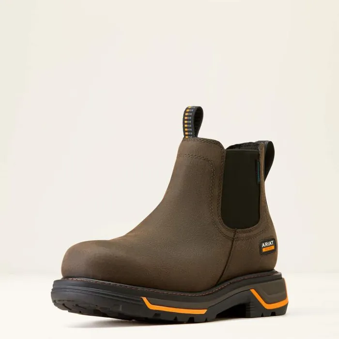 Work Boots Men Ariat Big Rig Chelsea Waterproof Work Boot Iron Coffee