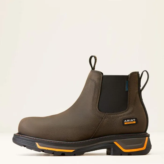 Work Boots Men Ariat Big Rig Chelsea Waterproof Work Boot Iron Coffee