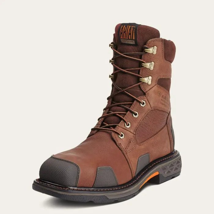 Work Boots Men Ariat OverDrive 8034 Wide Square Toe Waterproof Composite Toe Work Boot Chestnut Brown Work Boots Men Ariat OverDrive 8034 Wide Square Toe Waterproof Composite Toe Work Boot Chestnut Brown