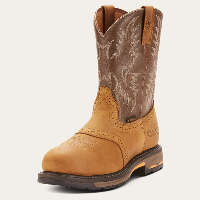 Work Boots Men Ariat WorkHog Pullon Ct Aged Bark