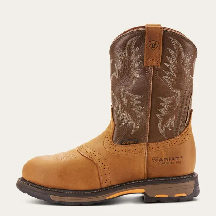 Work Boots Men Ariat WorkHog Pullon Ct Aged Bark Work Boots Men Ariat WorkHog Pullon Ct Aged Bark