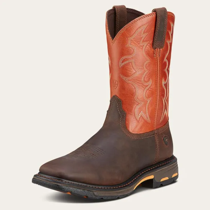 Work Boots Men Ariat WorkHog Wide Square Toe Work Boot Dark Earth