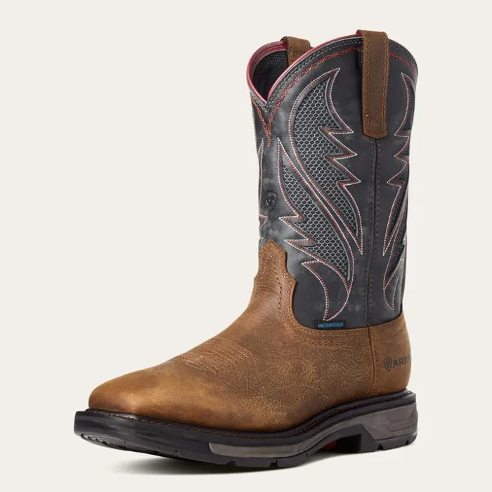 Work Boots Men Ariat WorkHog XT VentTEK Waterproof Work Boot Rye Brown