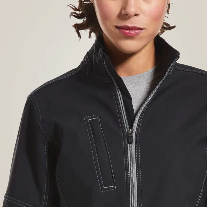 Workwear Women Ariat Rebar Stretch Canvas Softshell Jacket Black