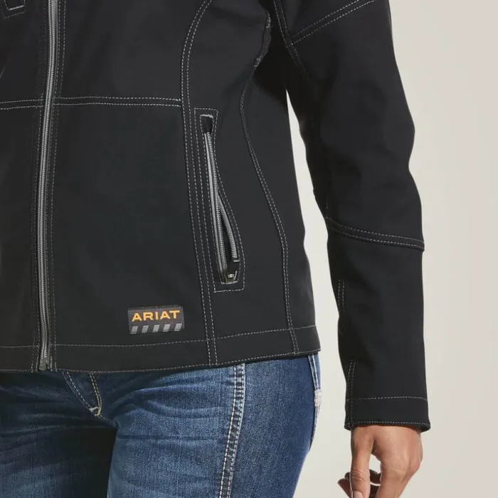 Workwear Women Ariat Rebar Stretch Canvas Softshell Jacket Black