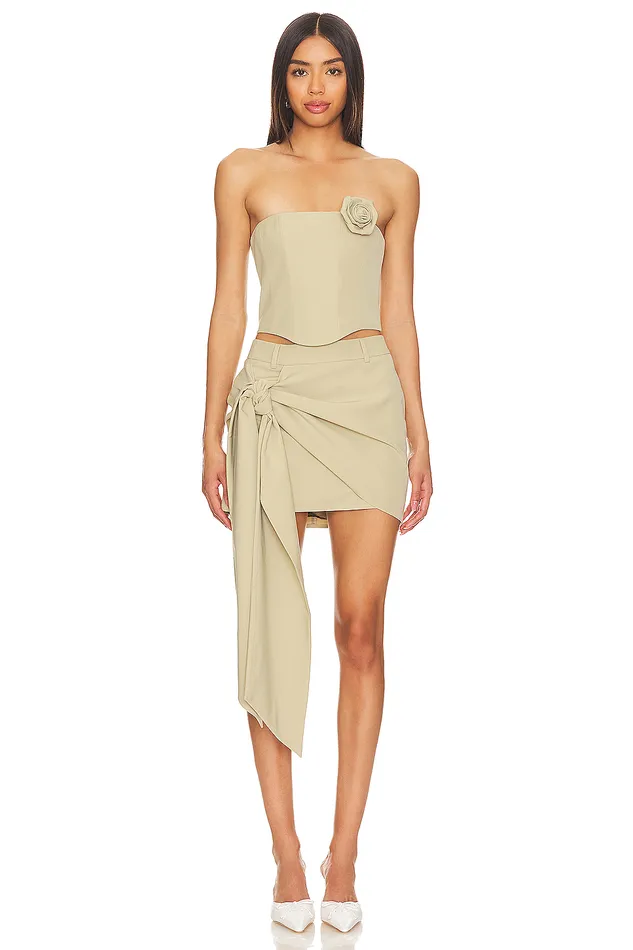 X Anja Dujakovi Lyra Skirt Sage Green Women Lovers and Friends Skirts