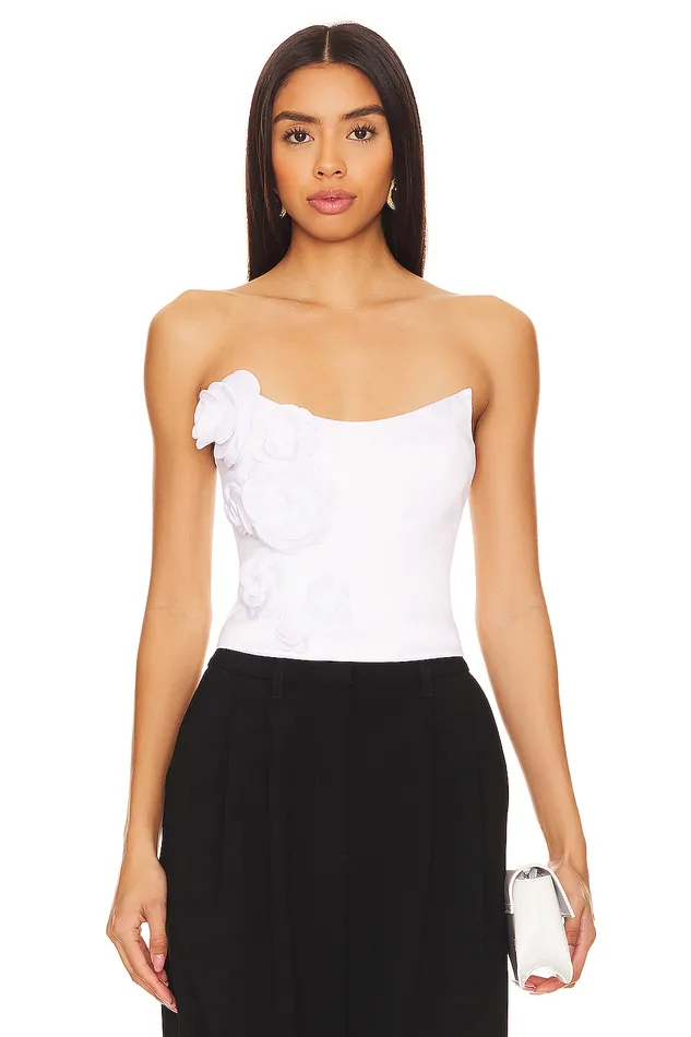 X Anja Dujakovi Selena Bustier White Women Lovers and Friends Tops
